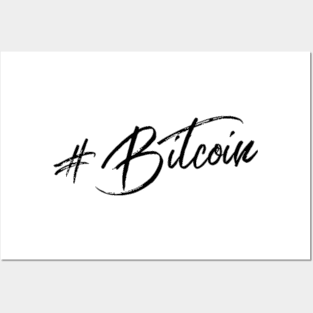 Hashtag Bitcoin Stylish Black Lettering T-Shirt Posters and Art